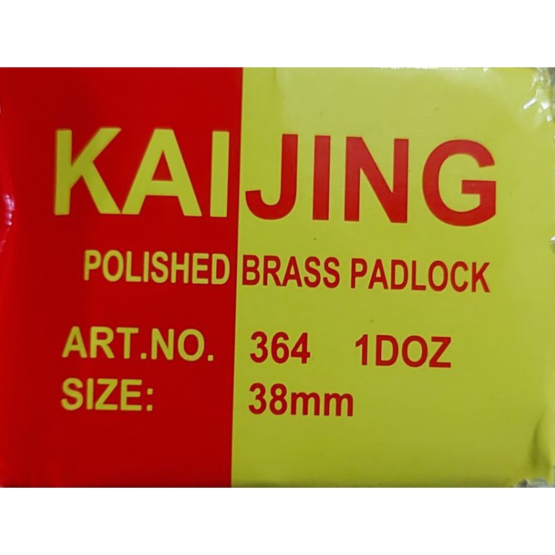 Gembok Kuning KAIJING 38 mm/ Gembok untuk Pintu Rumah / Kendaraan Box / Kunci Rantai Sepeda 38 mm