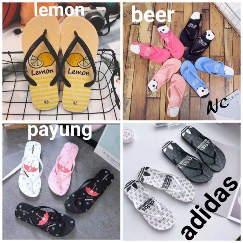Sandal Jepit Wanita Sandal Jepit Lucu Sandal Jepit Murah Sandal jepit motif karakter