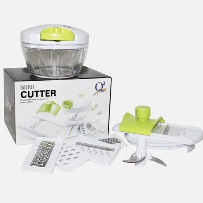 Q2 Mini Cutter 202 Full Set Alat Pencacah Serbaguna Buah Dan Sayur