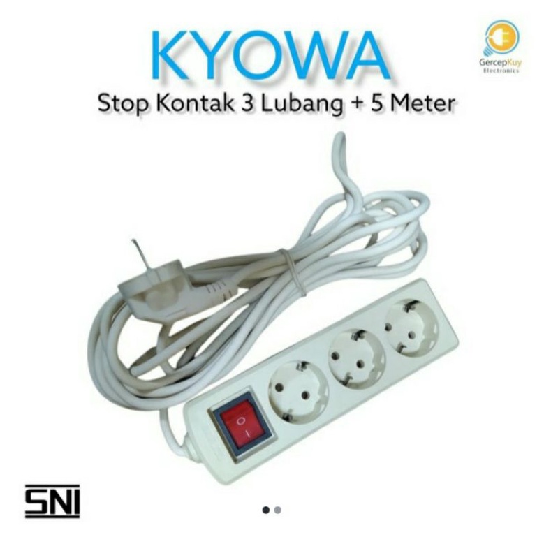 Stop Kontak Kyowa 5 Meter 3 Lubang