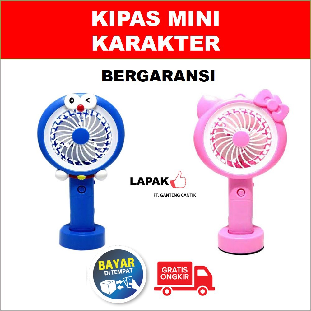 Doraemon Hello Kitty Kipas Mini Karakter Portable Lucu LED bisa COD