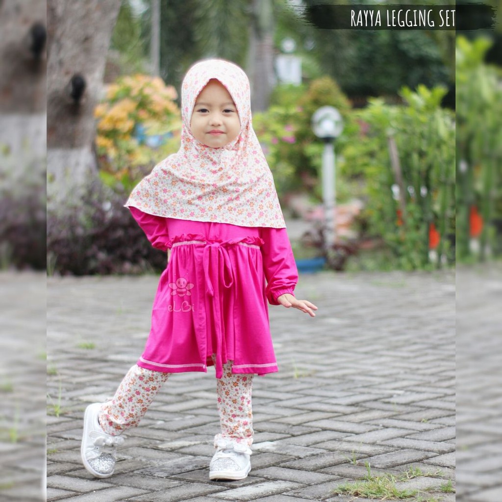 Setelan Baju Anak Perempuan - Gamis Kaos Anak Perempuan - Baju Muslim Anak Perempuan - Rayya