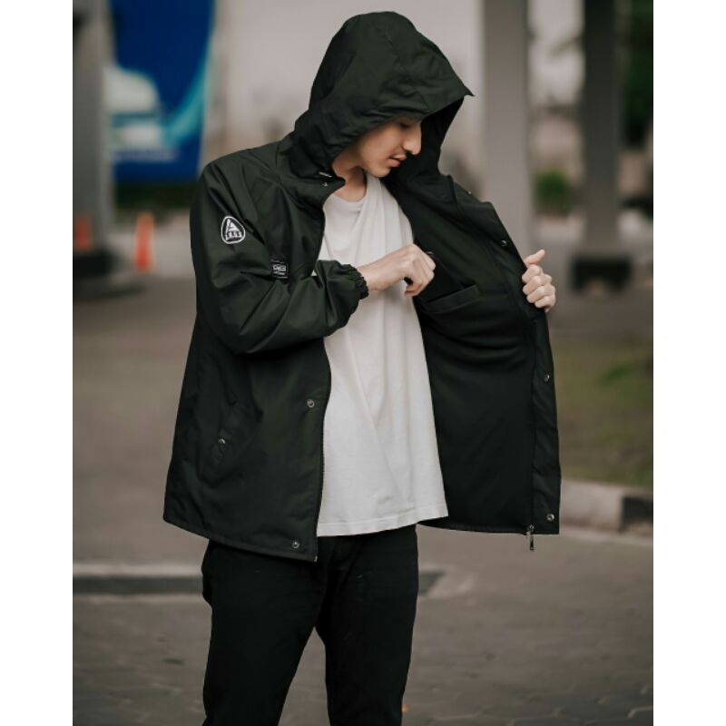 GENIOUS Jaket Casual Jaket Pria Jaket Parasut Jaket Outdoor Full Hitam Genetic