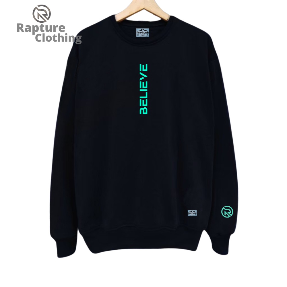 Sweater Pria Hitam GID [Glow In The Dark] Crewneck Pria Oversize Original Premium Rapture Clothing