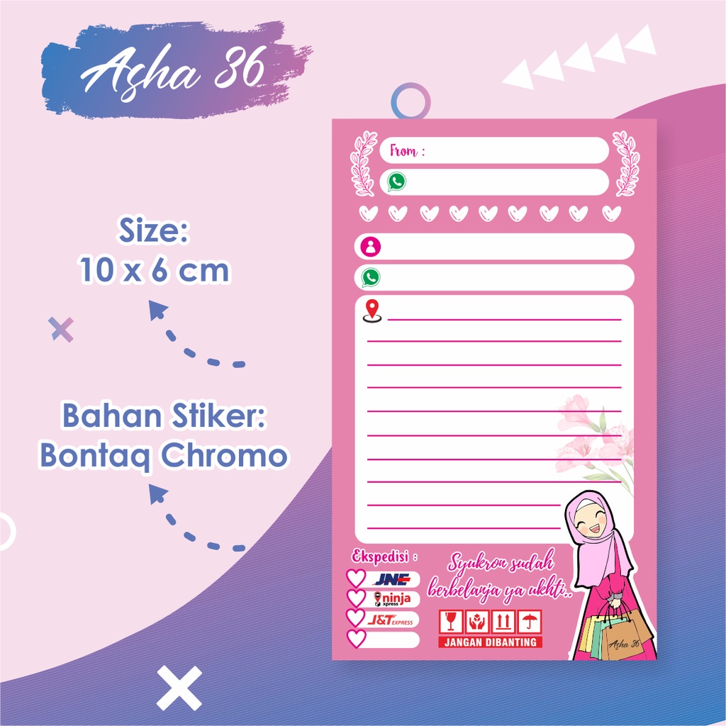 

STIKER LABEL PENGIRIMAN OLSHOP READY ASHA 36 READY MURAH