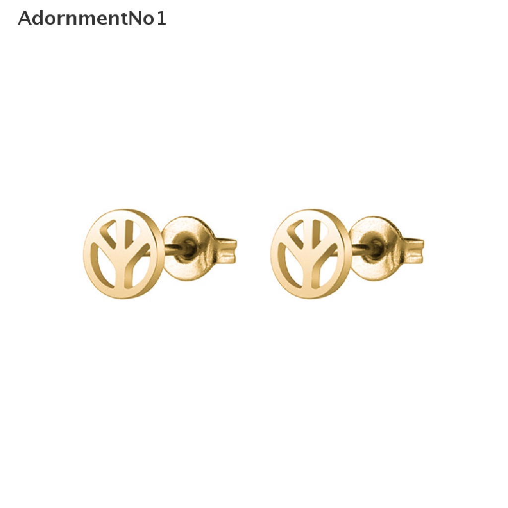 [AdornmentNo1] Simple Punk Peace Symbol Earrings Stainless steel Anti-war Jewelry for Women [new]