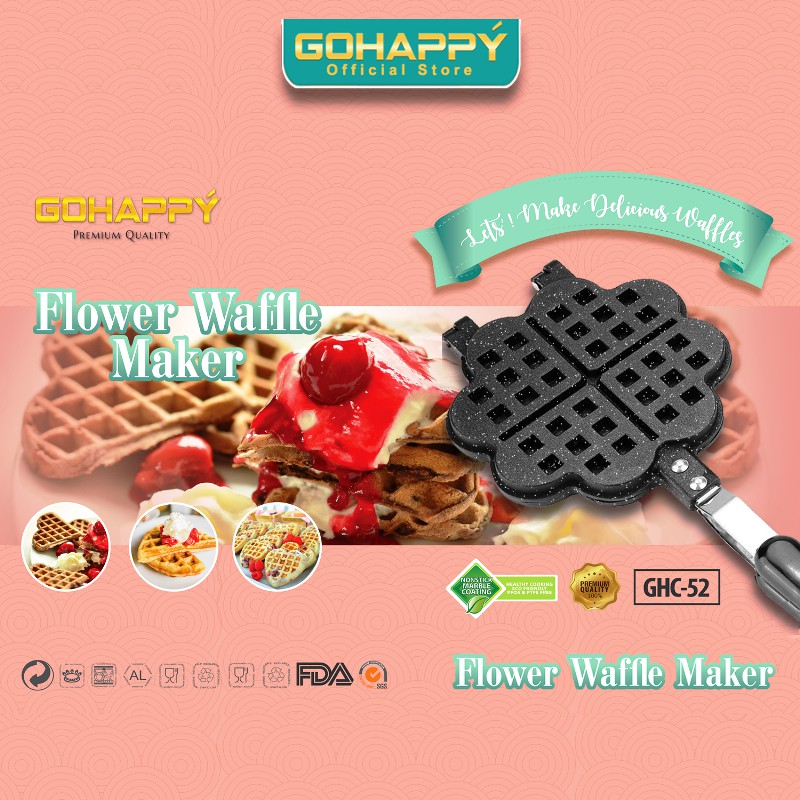 EVERLUX GOHAPPY ALAT CETAKAN KUE WAFEL [ BELGIAN WAFFLE MAKER C51 ]