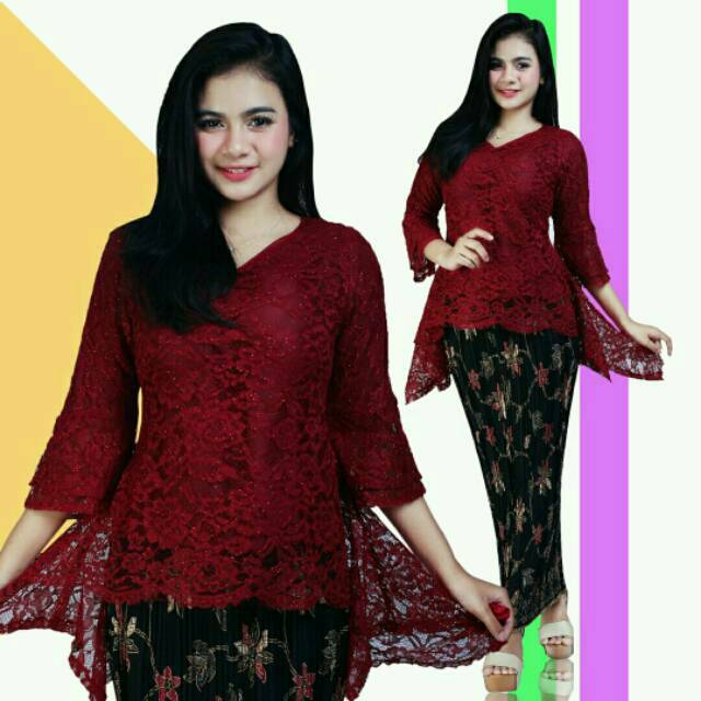 Set kebaya brokat rinjani 1 / kebaya modern / kebaya wisuda / kebaya muslim / / kebaya wisuda / keba