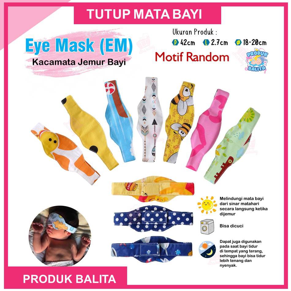 Penutup Mata Bayi Kacamata Jemur Motif Karakter Lucu