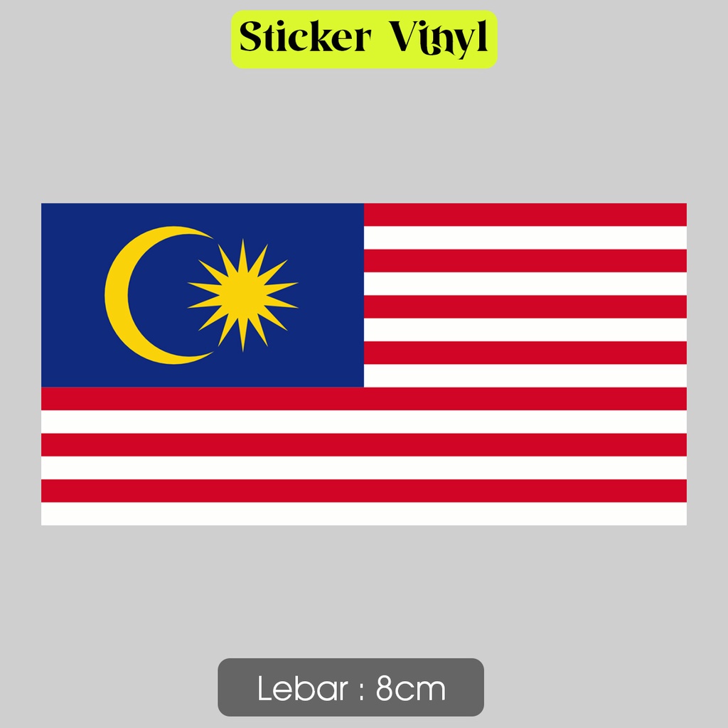 

Stiker Malaysia Sticker Vinyl Satuaan Motif Bendera Negara Dunia Bahan Anti Air