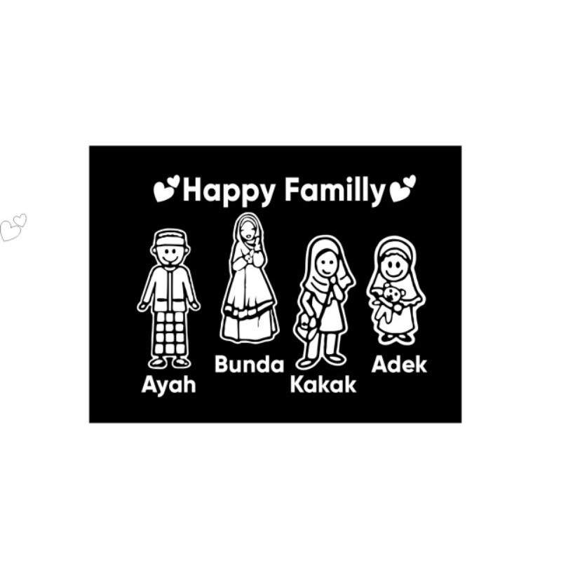 stiker mobil happy family