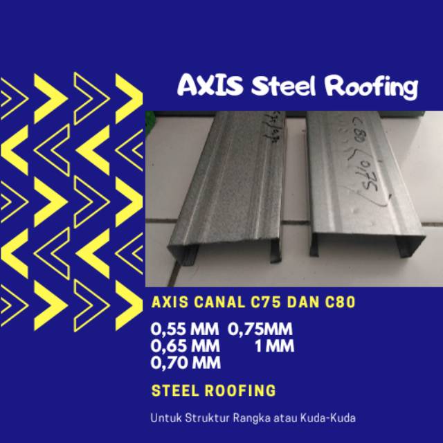 Axis Galvalum Rangka Atap Baja Ringan Steel Roofing System Canal C75 dan C80
