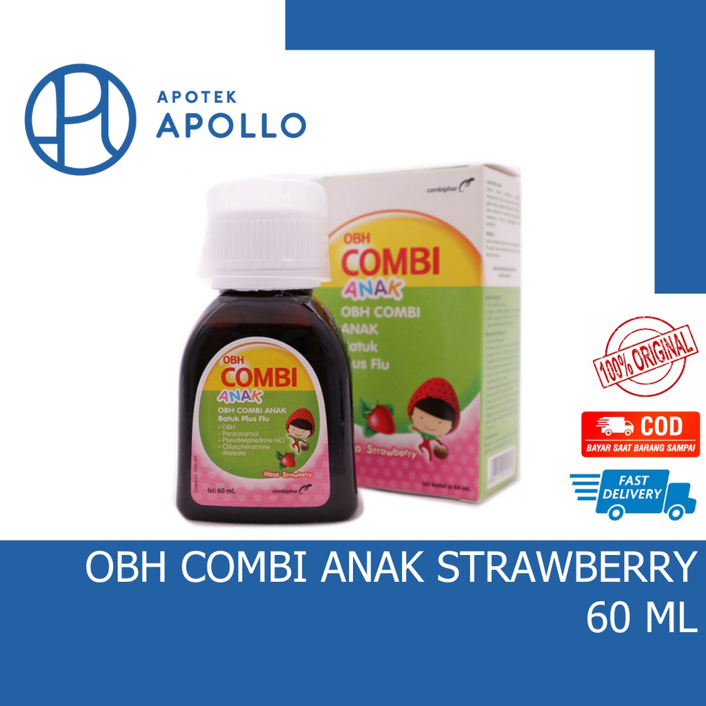 OBH COMBI ANAK BATUK PLUS FLU RASA JERUK/STRAWBERRY 60 ML