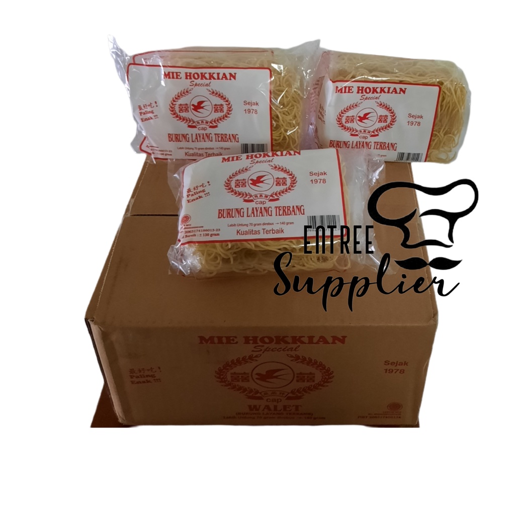 

MIE HOKKIAN KERING CAP BURUNG LAYANG TERBANG 130gr*10 BUNGKUS PER 1 DUS