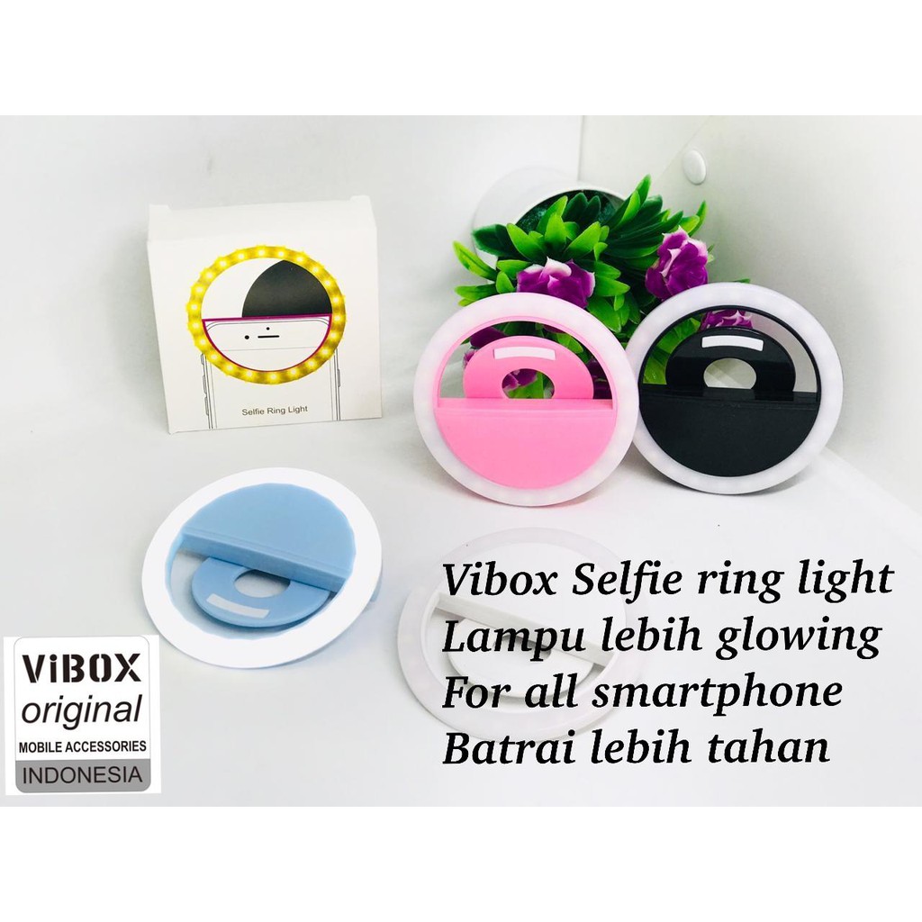 RING LIGHT SELFIE VIBOX LAMPU LEBIH GLOWING FOR ALL SMARTPHONE BATRE LEBIH TAHAN