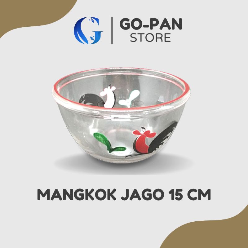 Mangkok Bakso Cap Ayam Jago 1 Liter Kaca Bening Kedaung / Mangkuk Mie Tahan Panas Harga Termurah
