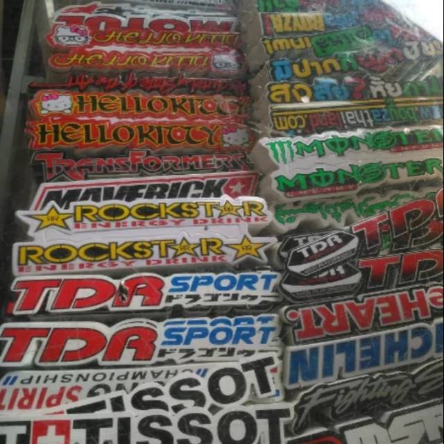 stiker motor dan sepeda sticker panjang paket 100 lembar