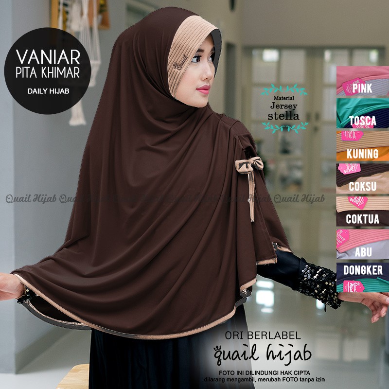 PROMO QUAIL | Vaniar Hijab | JILBAB KHIMAR SYARI INSTANT BERGO PET ANTEM KERUDUNG by Quail Hijab