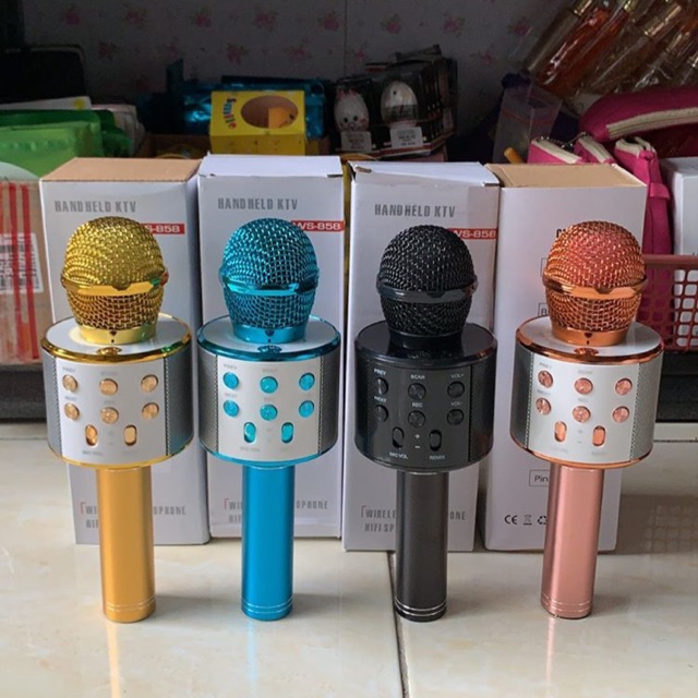 Mic speaker Ws858 karaoke mic bluetooth ws858 wireless