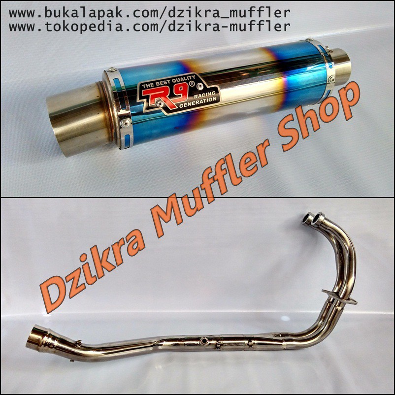 Knalpot racing R9 mugello full system for Ninja 250 karbu / fi - R25 - MT25 - CBR250RR