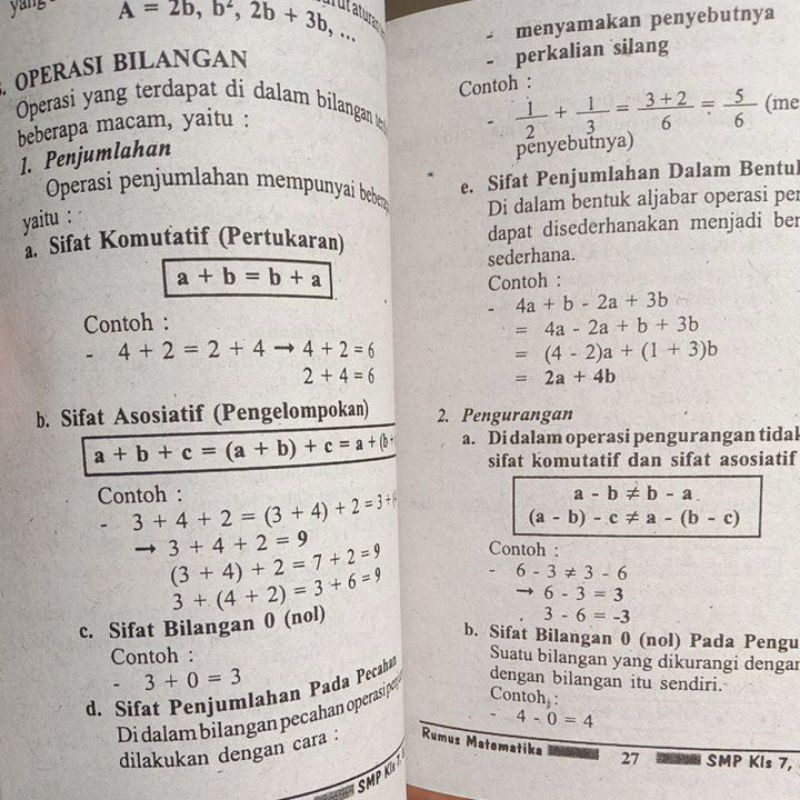 Buku Rumus-Rumus Matematika Berhitung Lengkap Untuk SMP