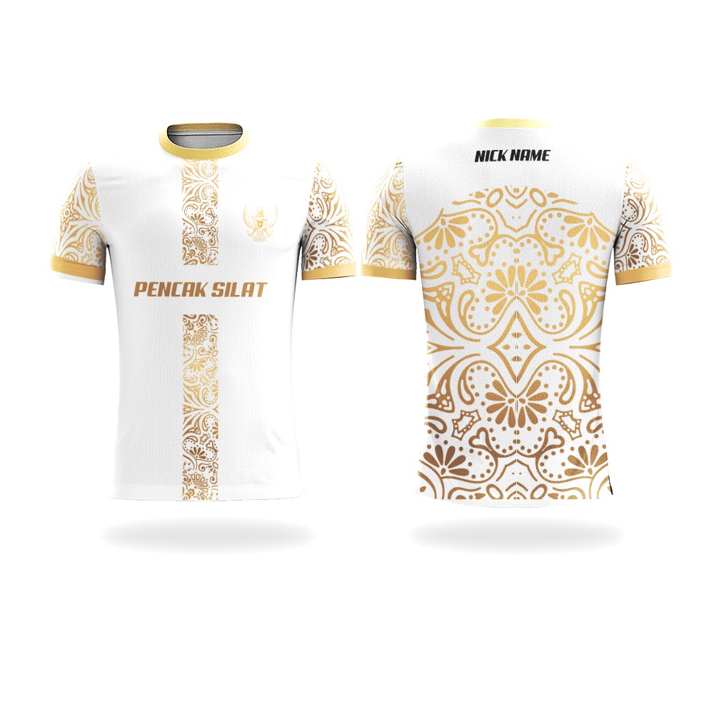 Kaos baju jersey sepeda gowes motif batik mtb roadbike downhill dryfit fullprint custom HDX21 Putih