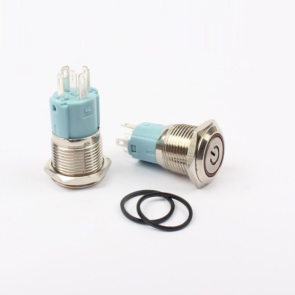 SUYOU Waterproof Momentary Switch ON/OFF  Car LED Power 16/12mm Push Button Useful Durable Brand New Metal LED ON/OF/Multicolor