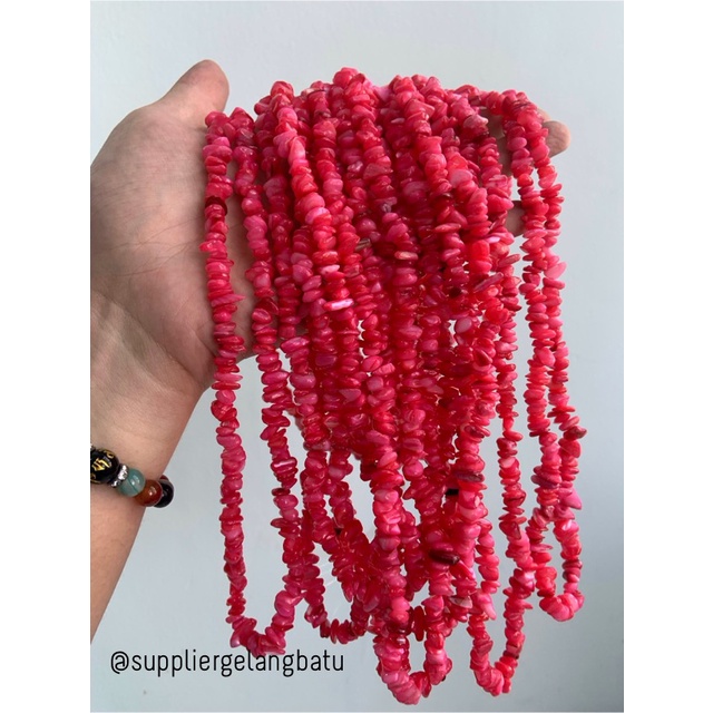 kerikil kerang DARK PINK borneo 1cm bahan batu campur aksesoris warna