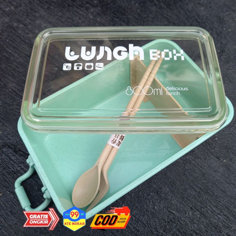 800ml DELICIOUS LUNCH box - kotak Bekal makan/tempat makan