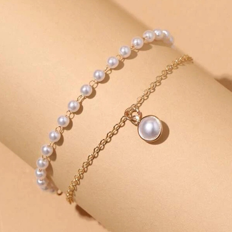 Gelang Mutiara Double Layer Gaya Elegan Untuk Wanita