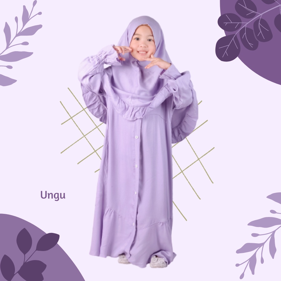 Gamis Anak Usia 1 Sampai 2 Tahun Bahan Premium Ungu Jasmin