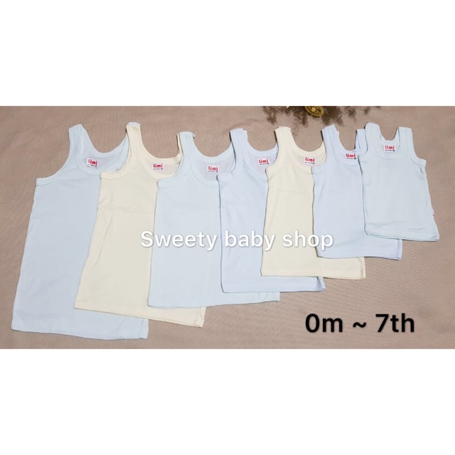 Singlet bayi anak 0m - 7th warna isi 6 pcs serap keringat / kaos kutang anak / singlet pakaian dalam