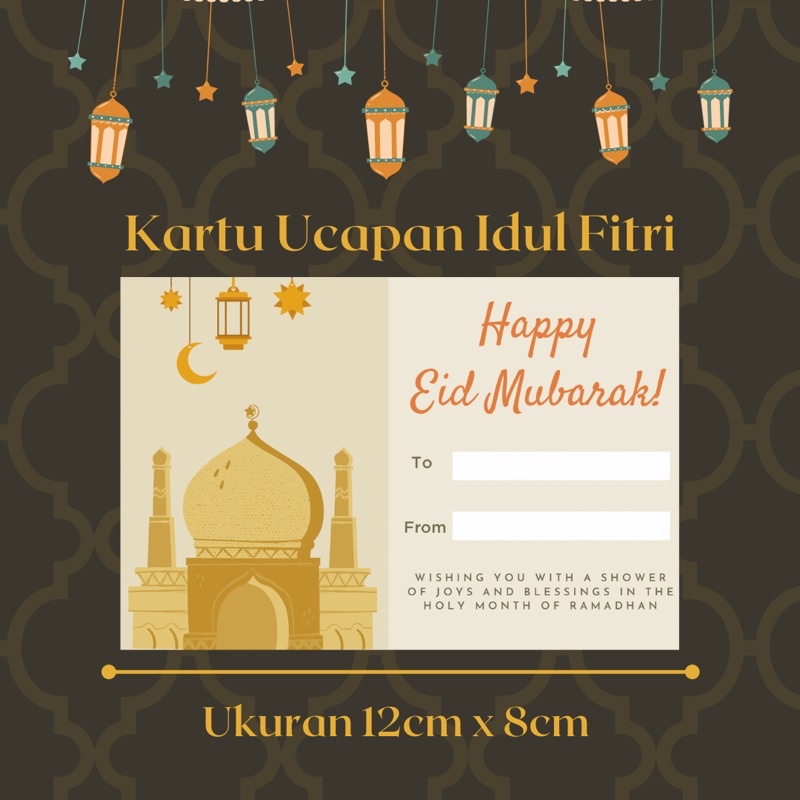 

Greeting Card Kartu Ucapan Lebaran Idul Fitri Murah Unik Bisa Tulis Sendiri Bahasa Inggris Bahasa Indonesia Ukuran 12x8 cm