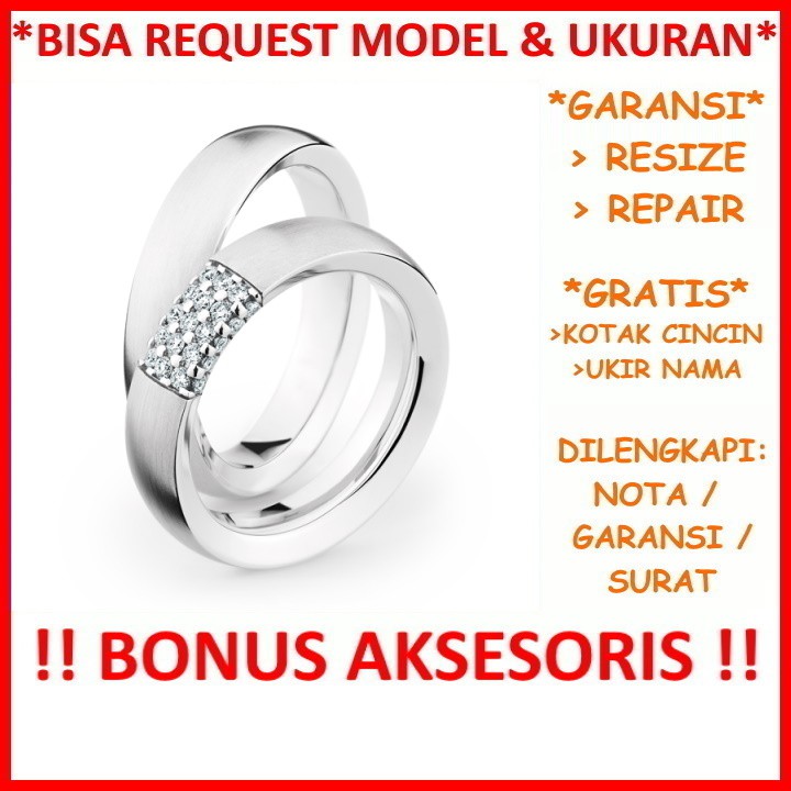 Gratis Ukir Nama Garansi Silver Asli Bisa Pesan Model Cincin Couple Perak Tunangan Mas Kawin Id597