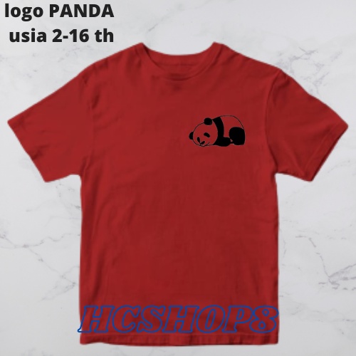 Kaos Anak Gambar Panda Unisex Laki Laki Perempuan Usia 2-16th Cowok Cewek