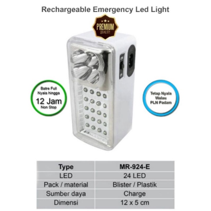 LAMP LED EMERGENCY LAMPU M2000 MR-924E