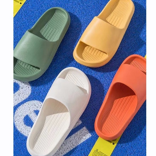 Sandal Bahan EVA Karet Polos Wanita Slip On Korean Style Murah Empuk Anti Selip Selop