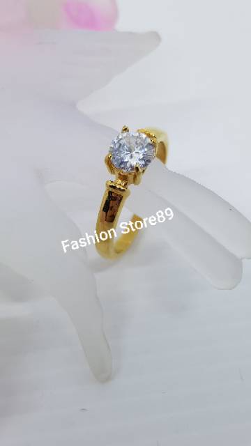 Cincin tunangan / cincin nikah / cincin couple titanium gold white Antikarat