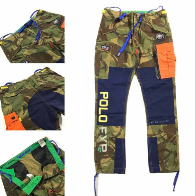 Celana Cargo Pria Polo Ralph Lauren EXP 67 Camouflage Original