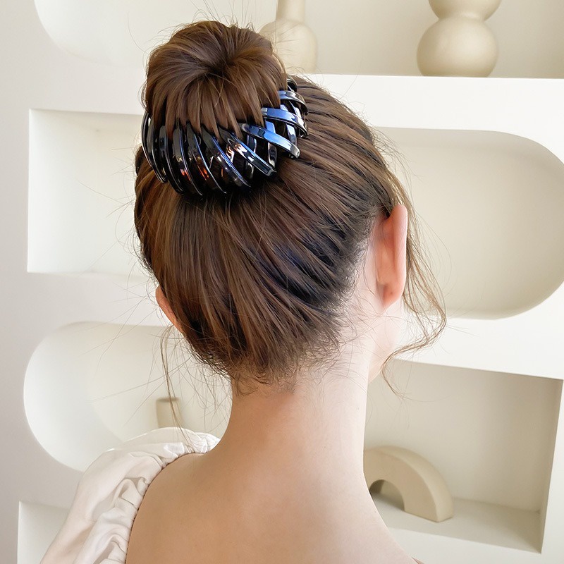 Ikat Rambut Cepol 6cm Bahan Aklirik Transparan Jepit Rambut Ponytail Korean Hairbun Bird Nest Hair Claw