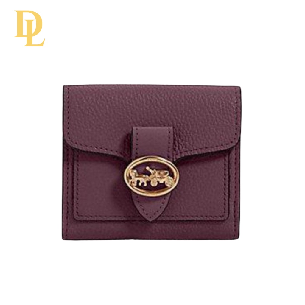 Coach Georgie Small Wallet In Colorblock Signature - Maroon (C7250)