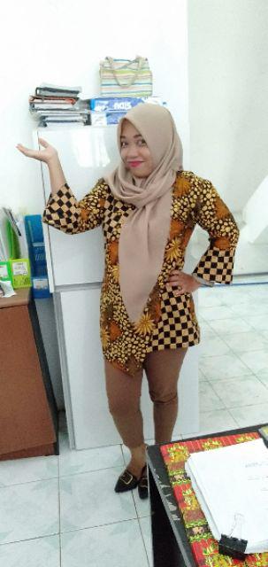 Maura Couple - Sania Ruffle Batik Couple Ori Ndoro Jowi Dnt Garansi Blouse Ziggy Krikil Blus Kerikil
