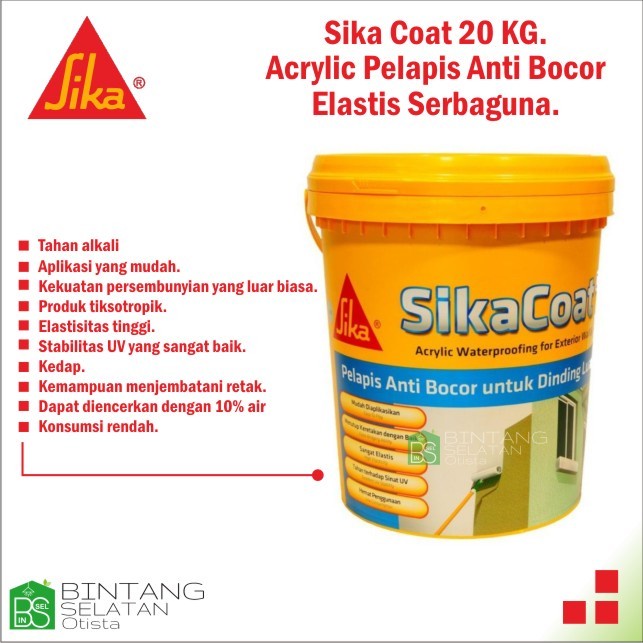 Sika Coat Pelapis Anti Bocor untuk Dinding Luar dan Atap 20Kg