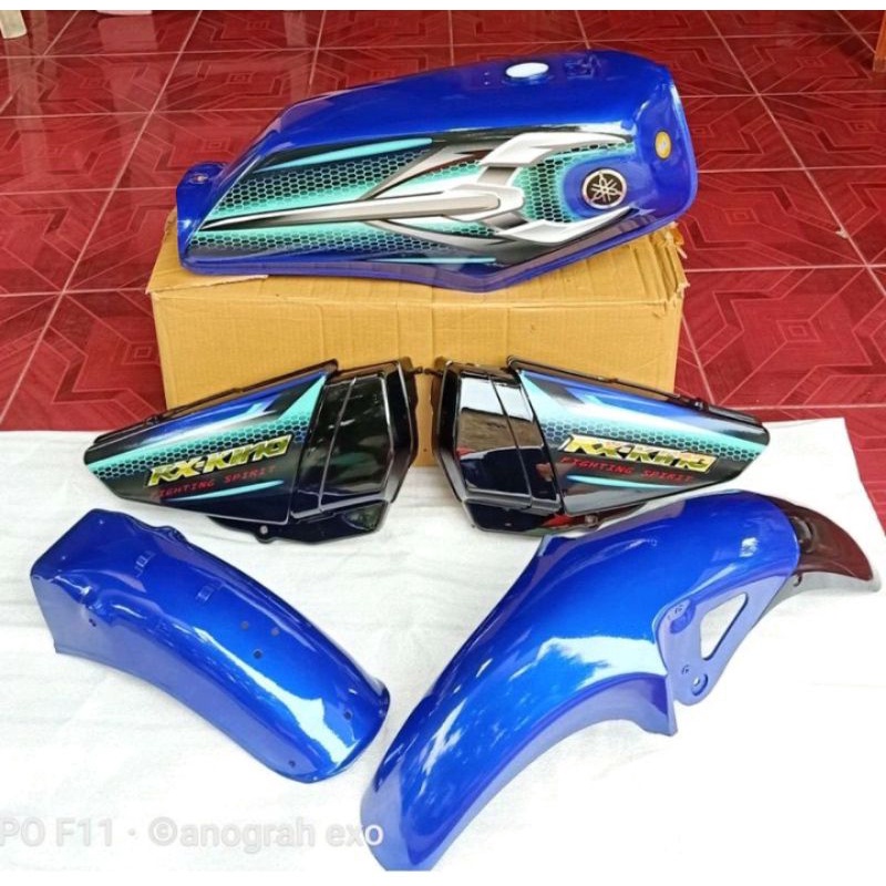 body set rx king bodi fullset rx king biru 2007 komplit stiker + emblem