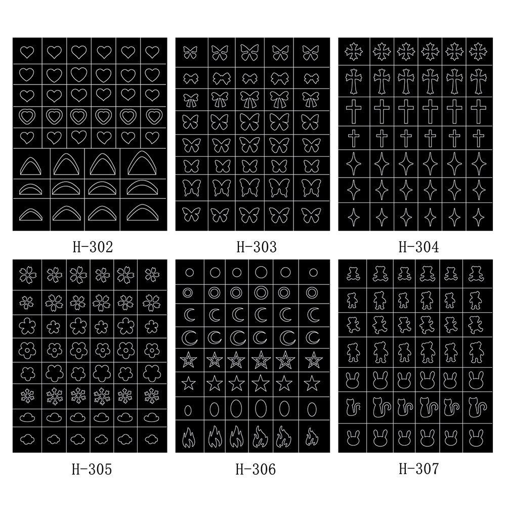 Rebuy Nail Art Airbrush Stensil Berongga Busur Kupu-Kupu Dekorasi Self-Adhesive Sliders Salon Supply Desain DIY Nail Art Template