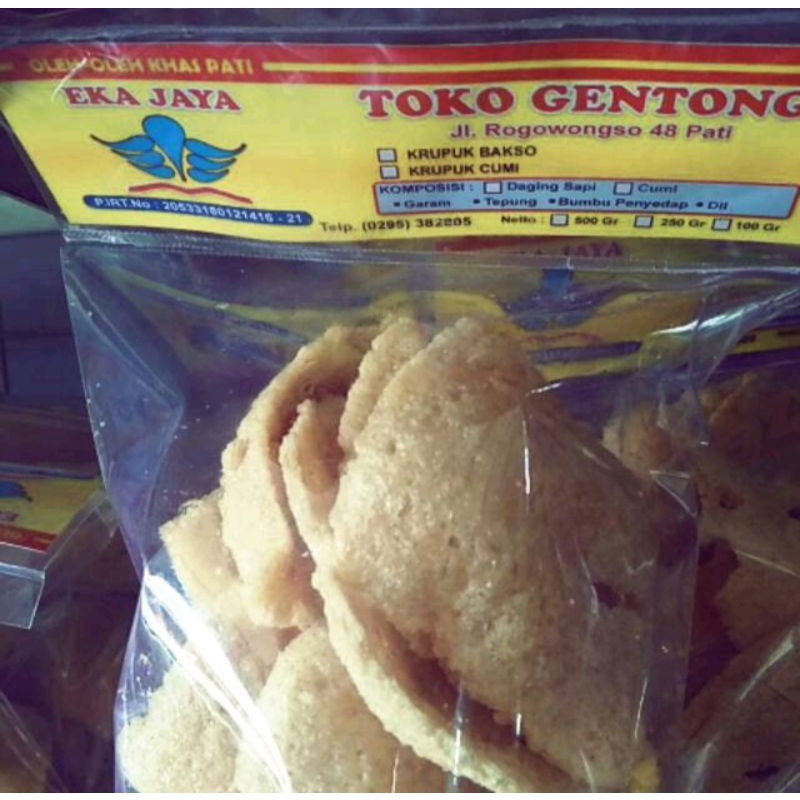 

KERUPUK DAGING SAPI / KERUPUK BAKSO GENTONG NO 1 250 GRAM