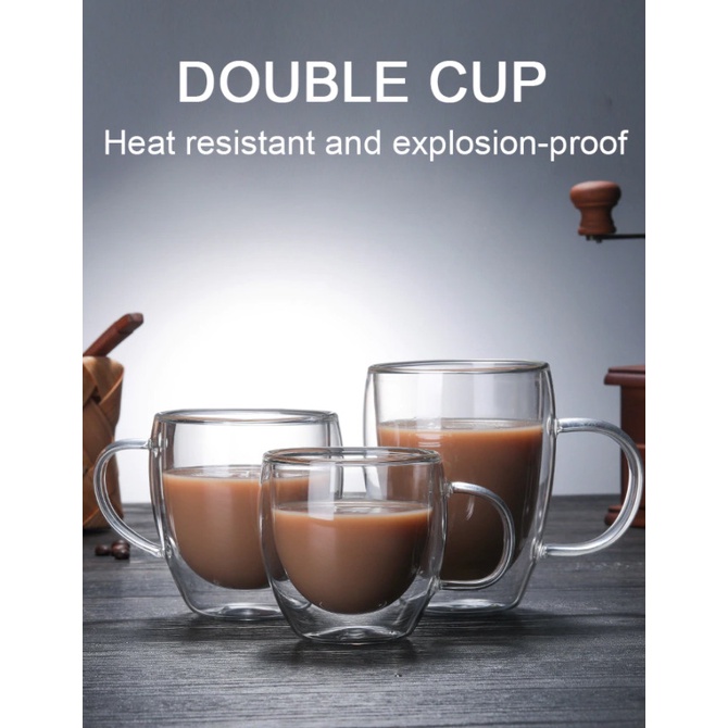 Gelas Cangkir Kopi Teh Anti Panas Dingin Double Cup Mug Cup coffee jus