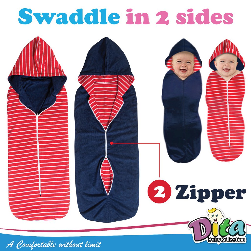 SNI DITA MOONSCARE bedong instan Bolak Balik salur DITA swaddle in 2 sides Murah Bedong instan bedung instant bedong