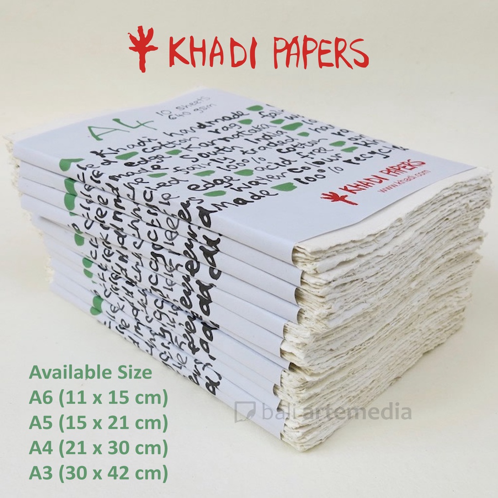 Buku Gambar Dan Sketsa Khadi White Rag Paper Packs 640g Size A6 / A5 / A4 / A3 Terlaris Termurah By Bali Artemedia