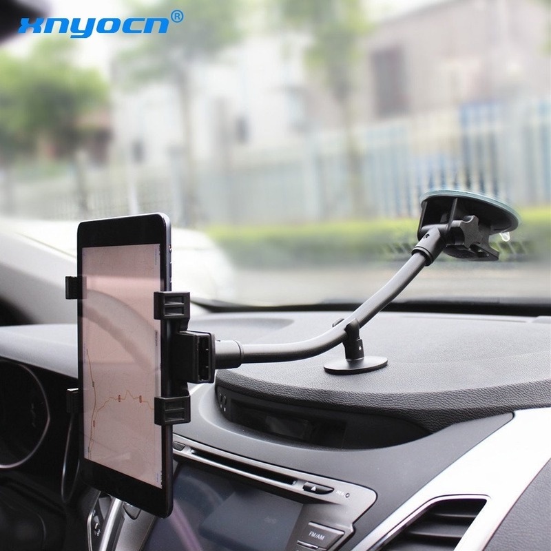 Penopang lengan panjang ipad holder Universal car Tablet PC holder tablet support Braket kaca depan Bracket panel instrumen Baki hisap dudukan tablet Dapat berputar 360 derajat Dapat disesuaikan dengan menekuk Biasa digunakan untuk 6-10 inci